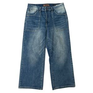 Judy Blue Wide Crop Jeans Womens 13/31 High Rise Wide Leg Stretch Denim